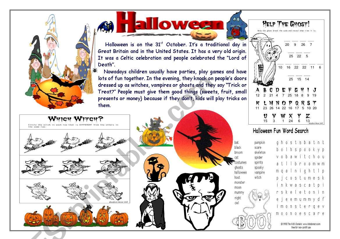 Halloween is coming to town! worksheet