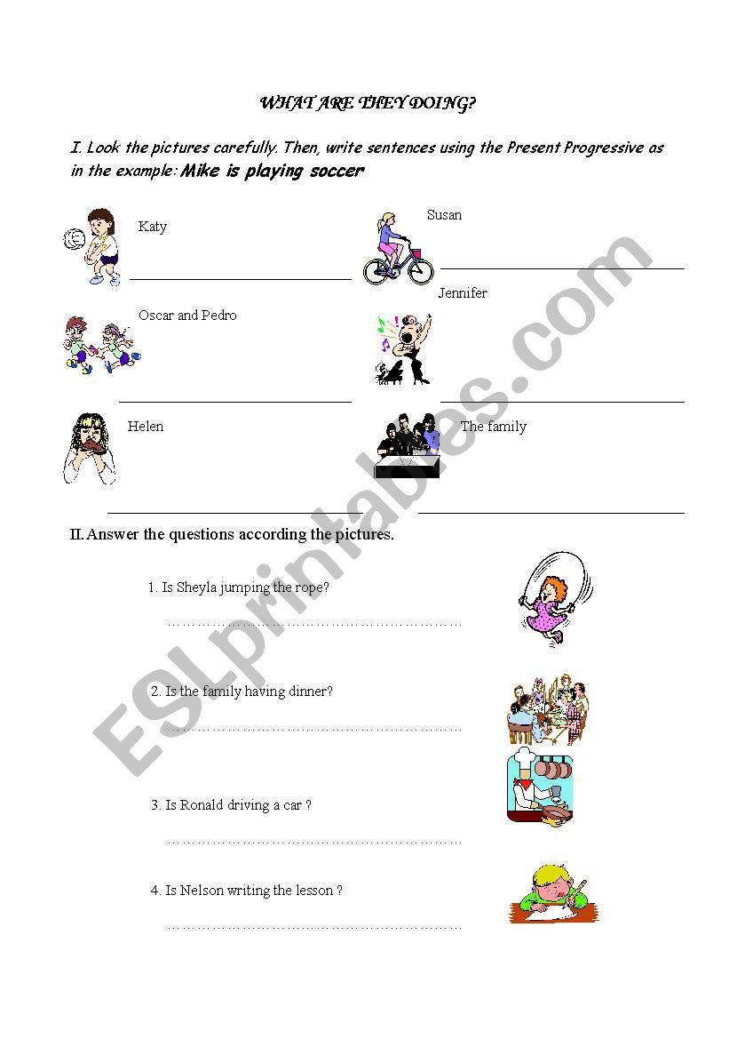 what are they doing? worksheet