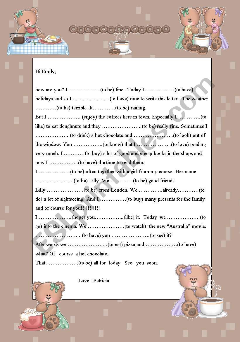 a letter to a friend worksheet