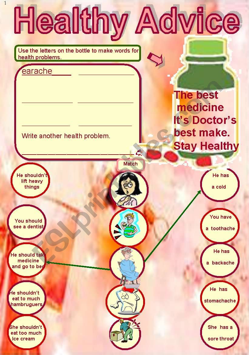 Healthy Advice... worksheet