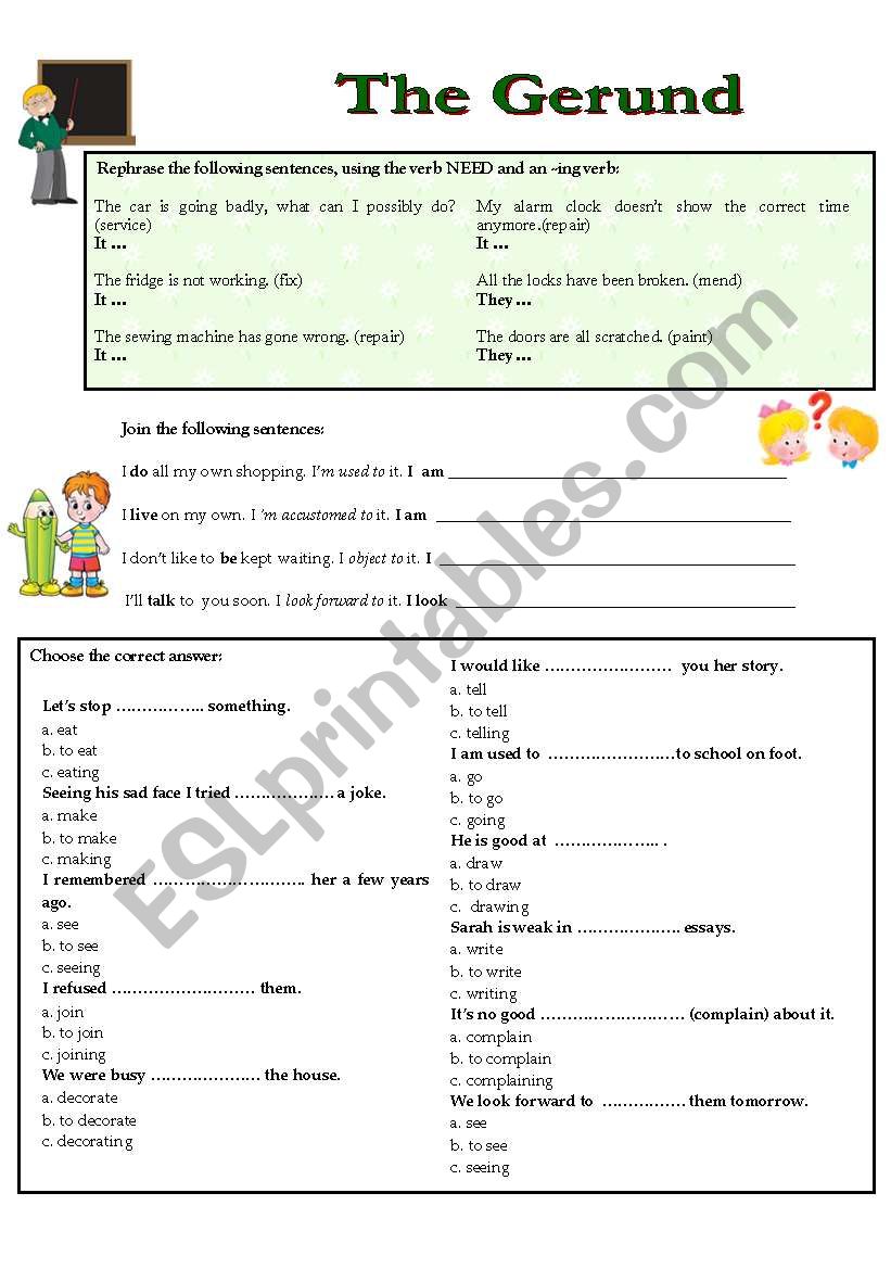 THE GERUND worksheet