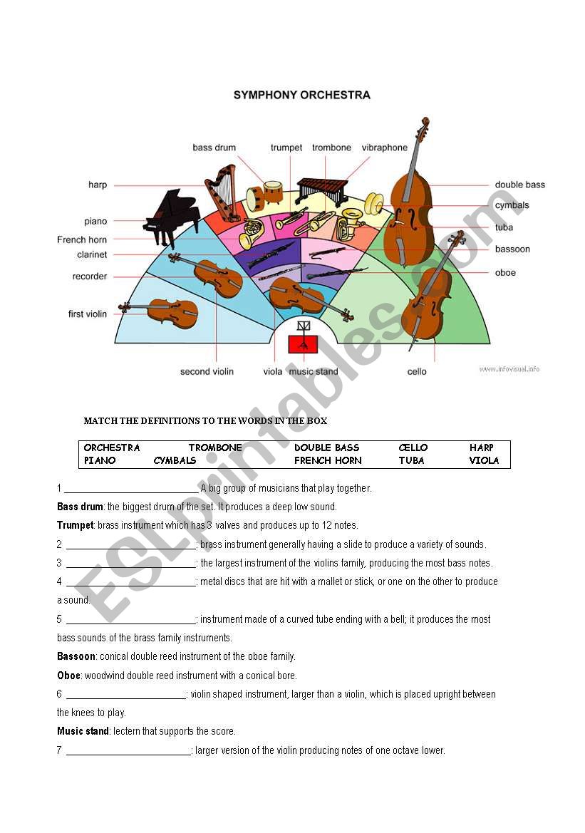 THE ORCHESTRA worksheet