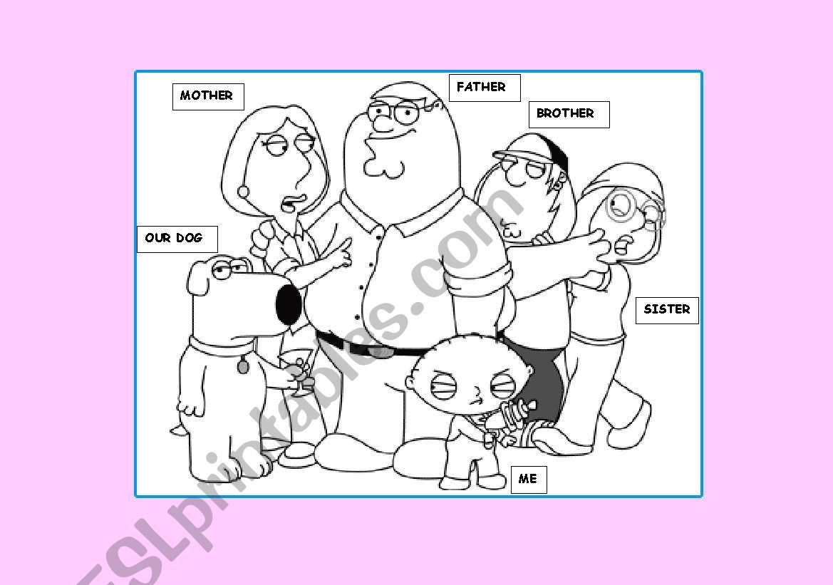 FAMILY COLOURING worksheet