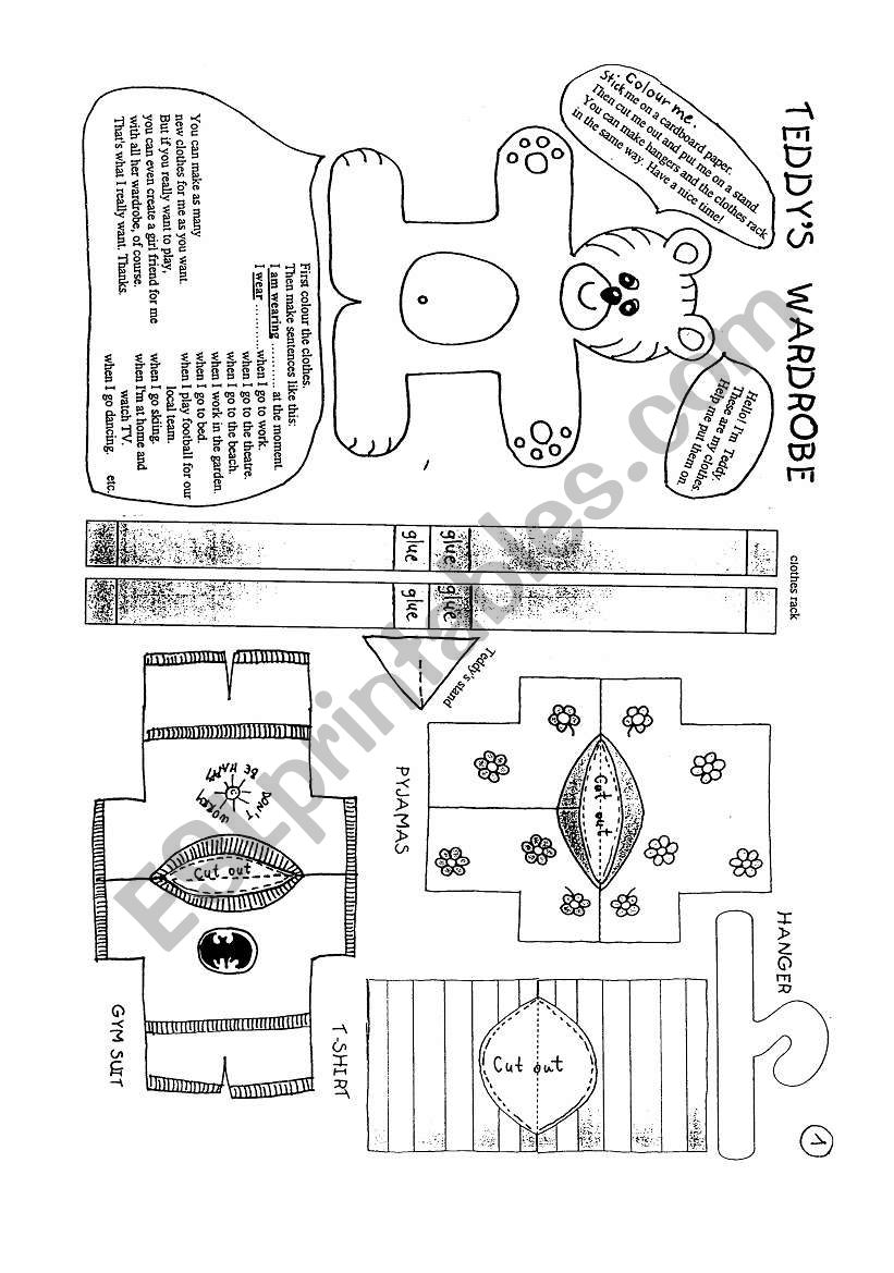 TeddyÂ´s Wardrobe worksheet