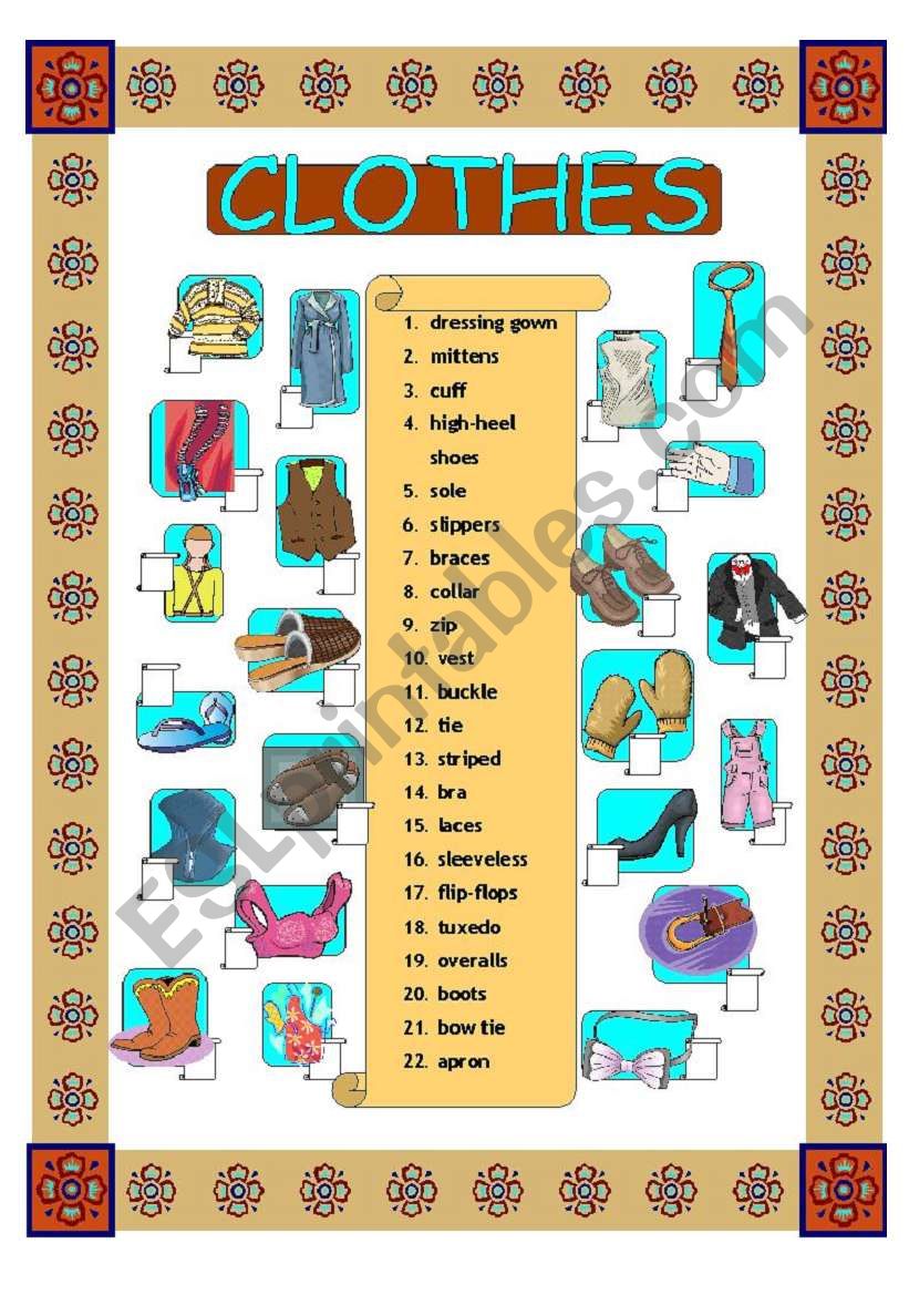 CLOTHES  worksheet