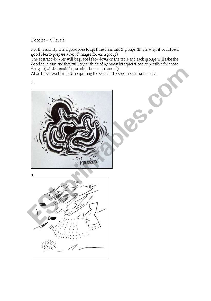 Interpreting abstract images, doodles