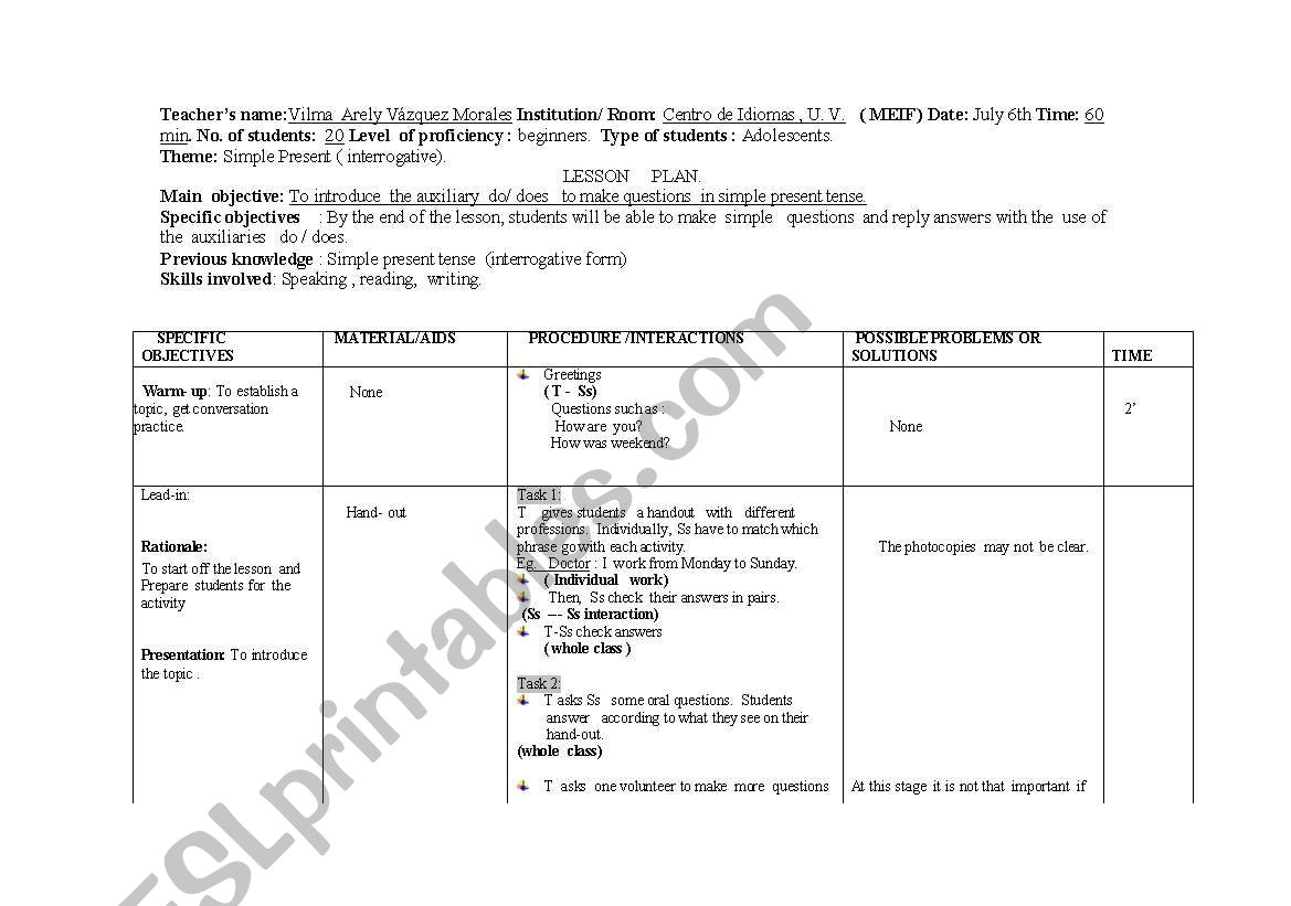 use of do and does worksheet