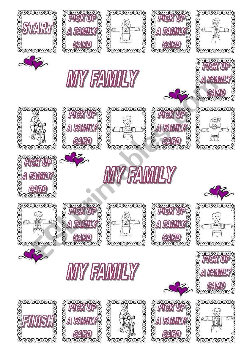 FAMILY BOARD GAME (1 of 2) worksheet