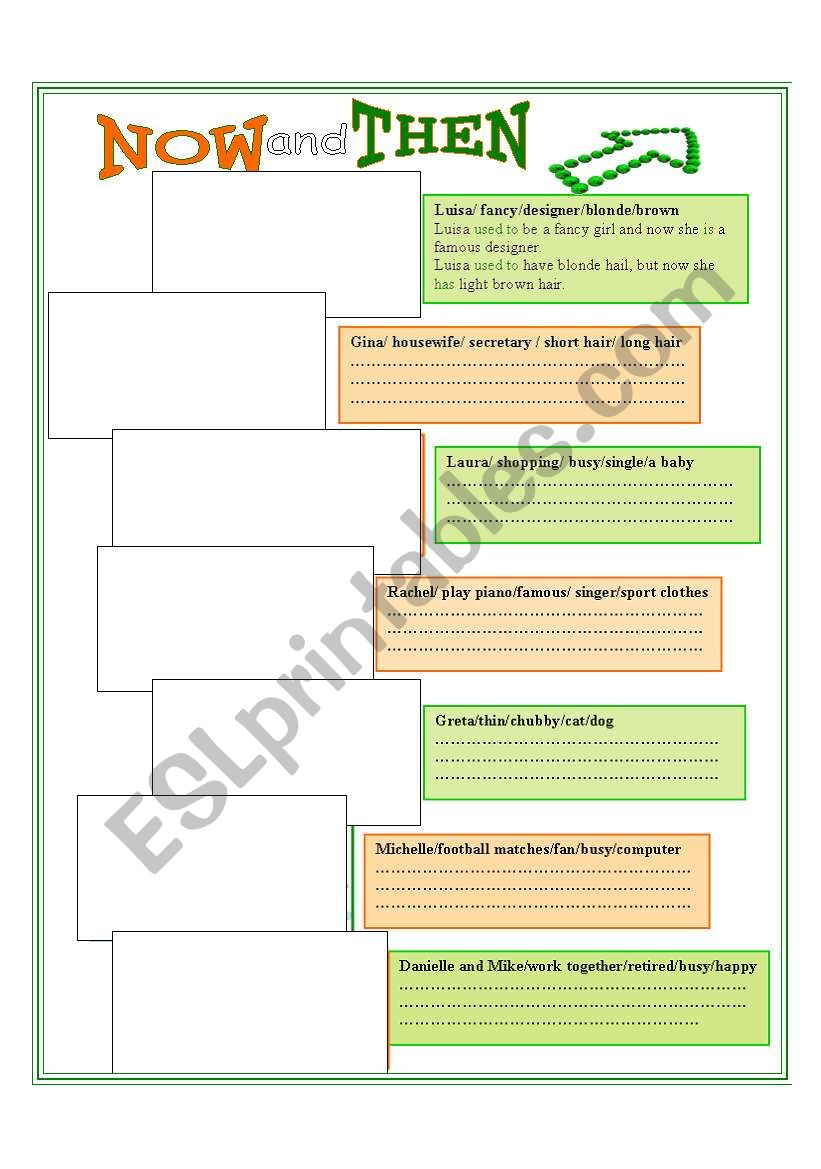 NOW and THEN worksheet