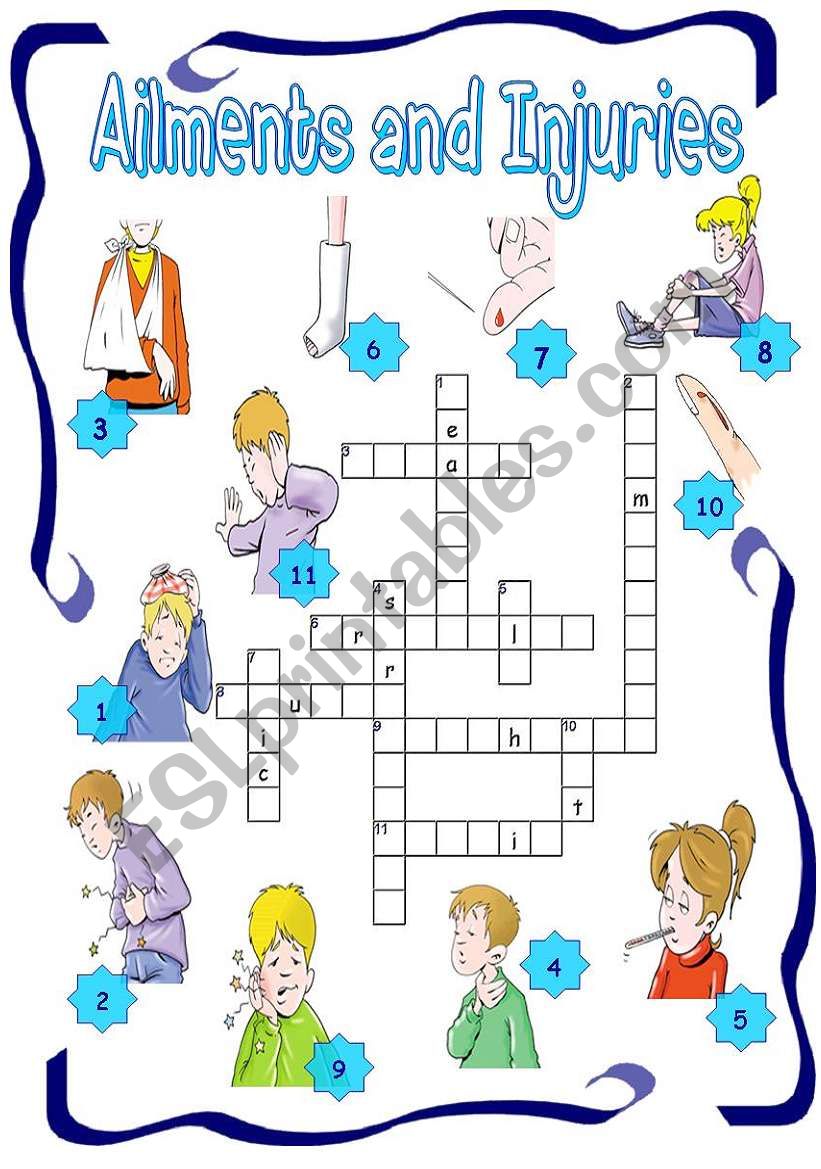 Ailments and Injuries  worksheet