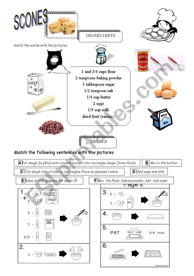 scones recipe worksheet