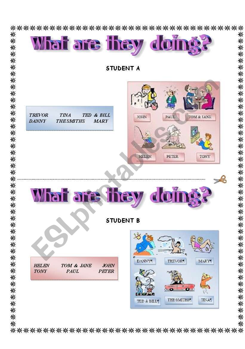 What are they doing? worksheet