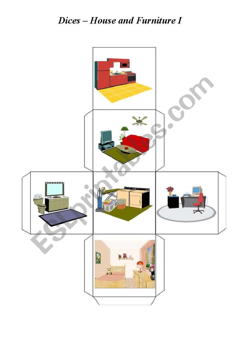 House and Furniture dices worksheet