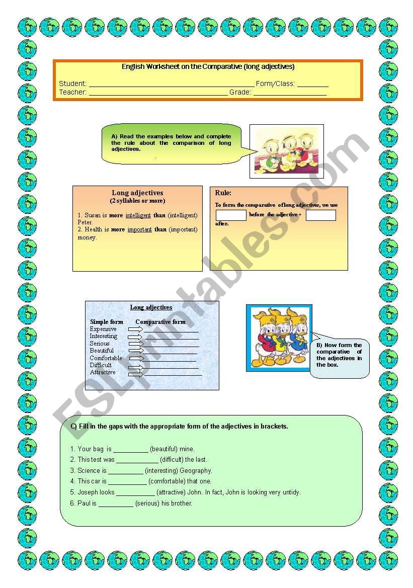 Comparison of Adjectives (long adjectives)