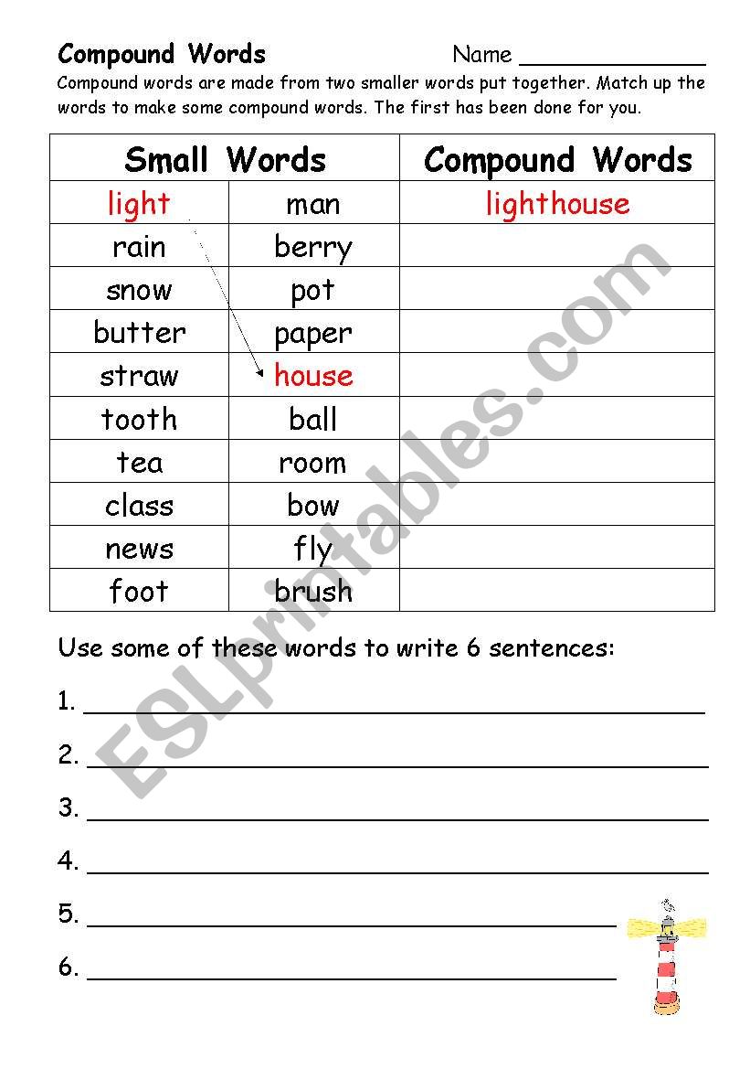 compound words worksheet