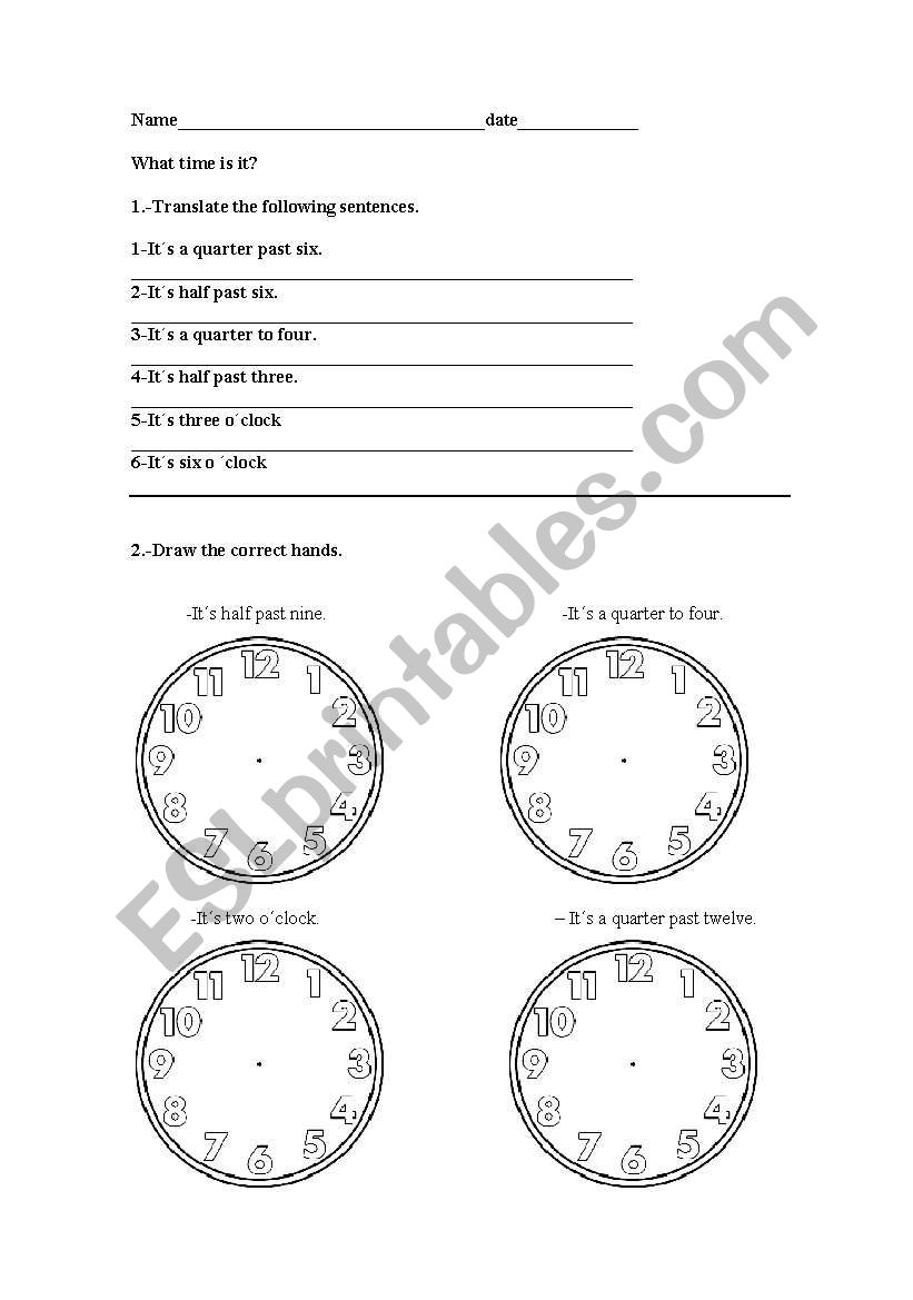 Hours worksheet