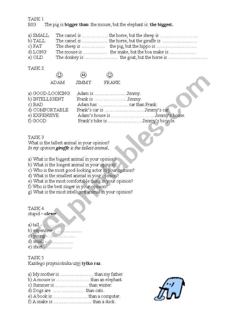 adjectives part2 worksheet