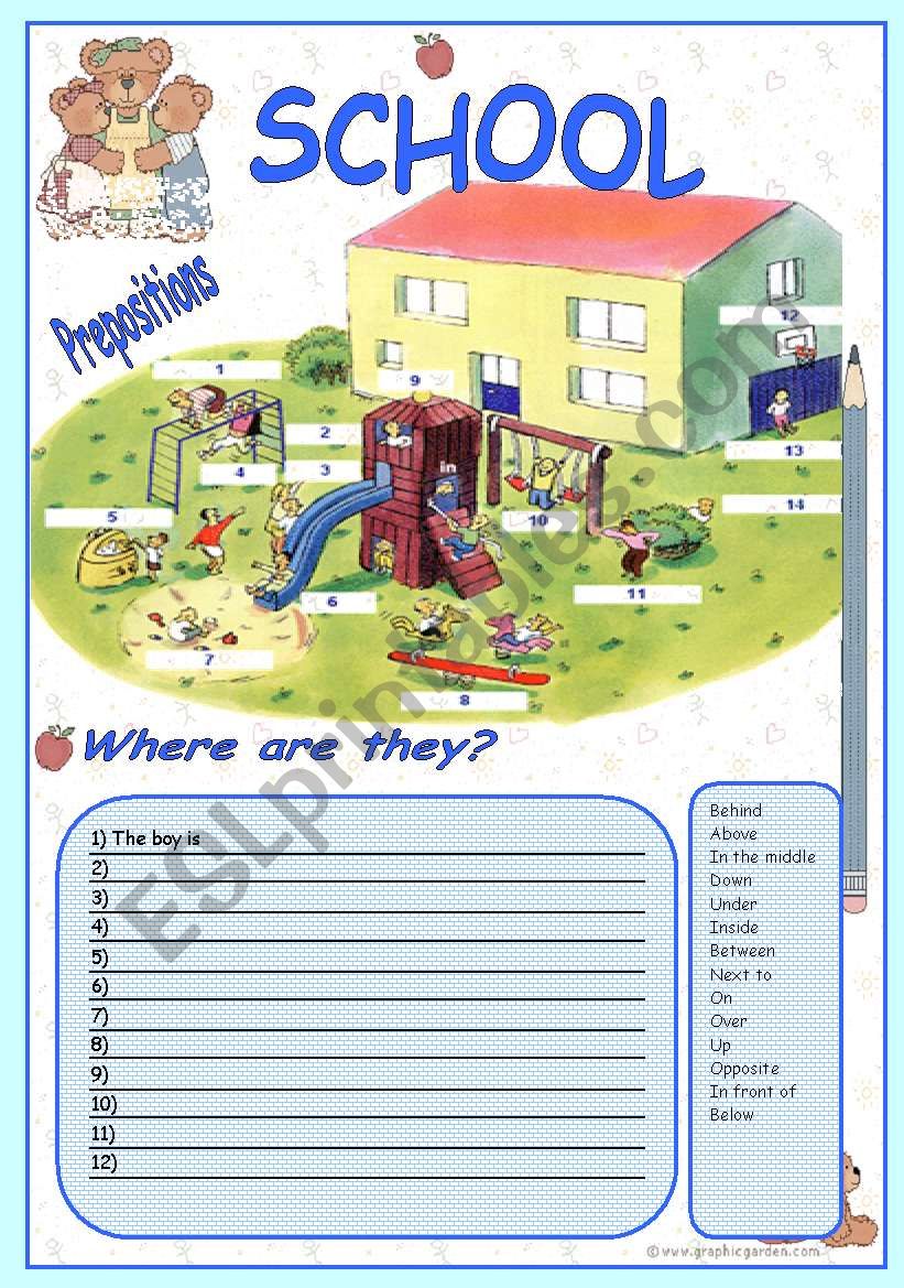 prepositions worksheet