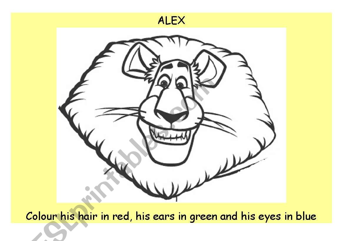 ALEX FROM MADAGASCAR worksheet