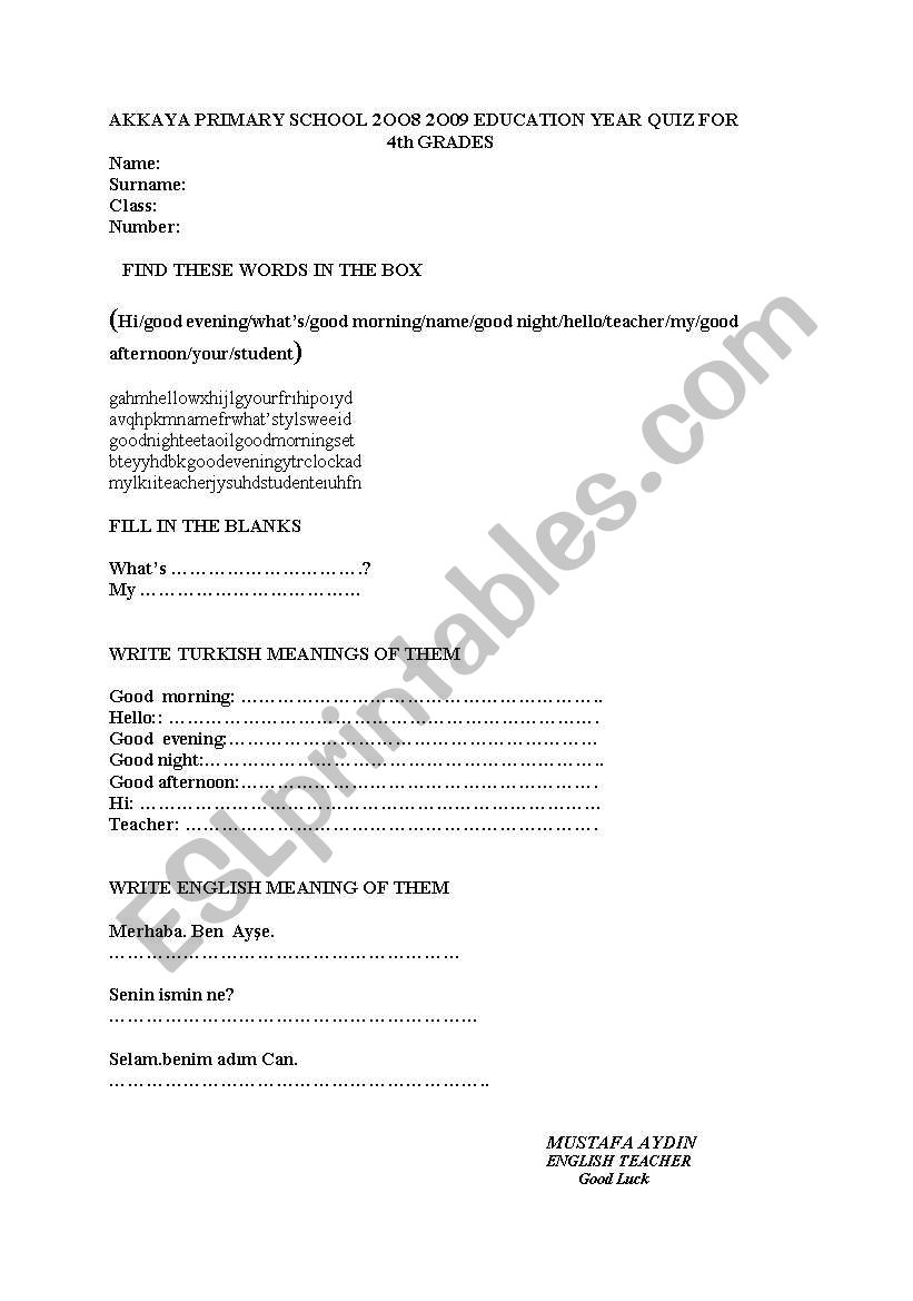 yazl worksheet