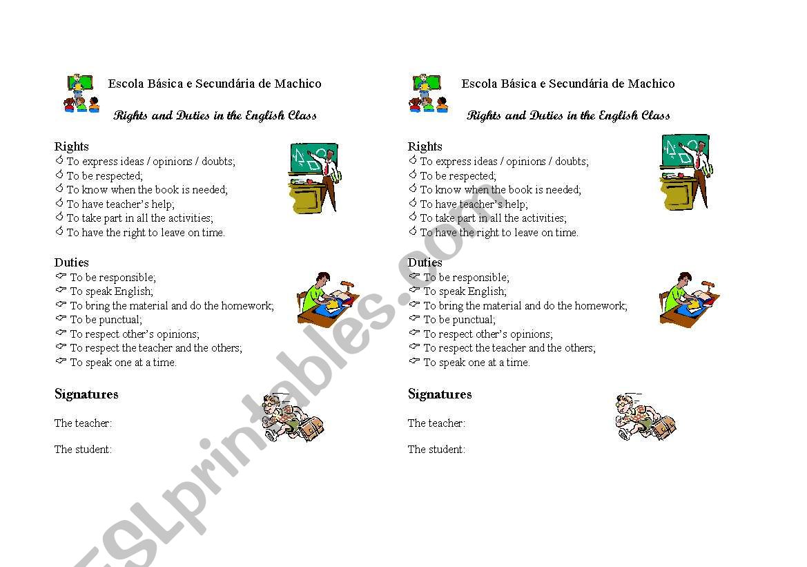 rights and duties - the classroom