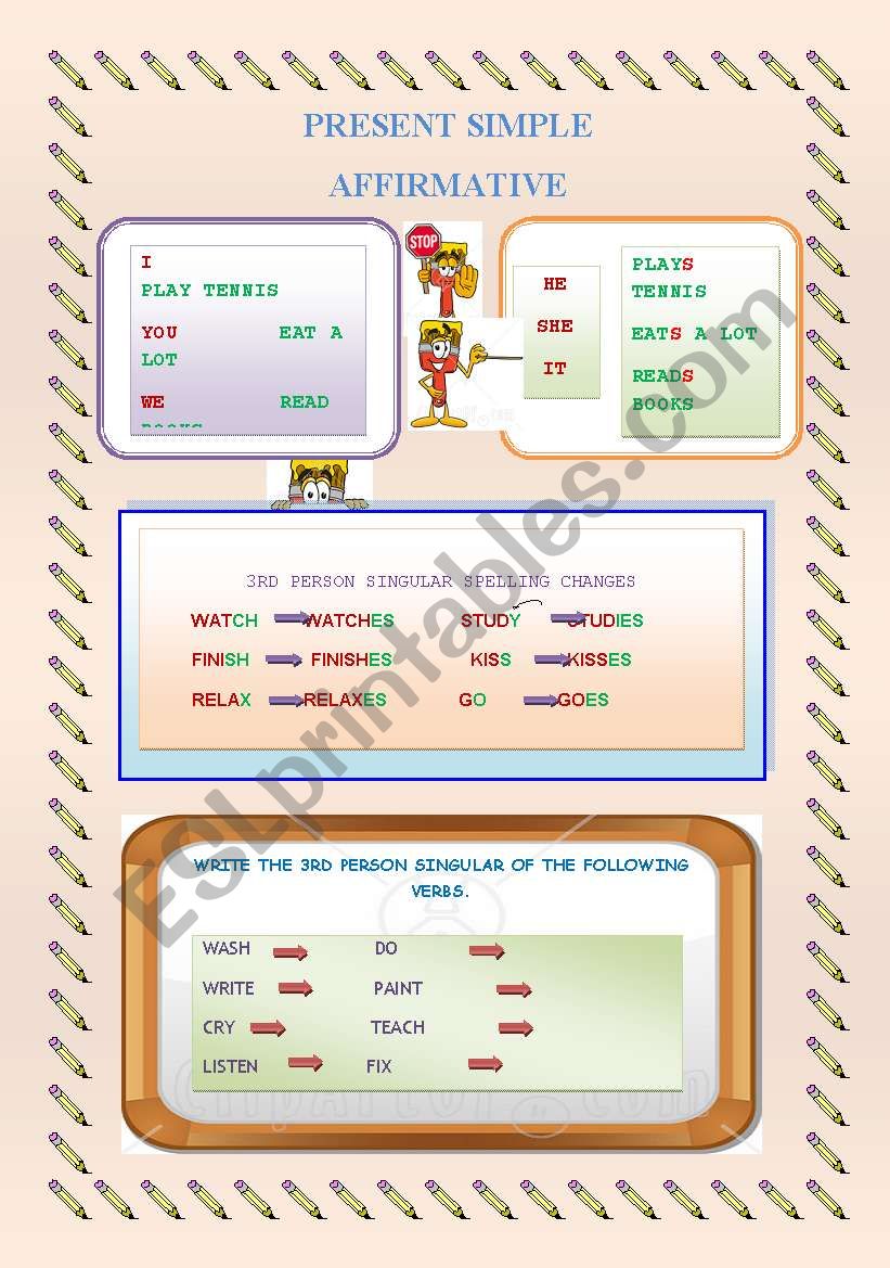 PRESENT SIMPLE AFFIRMATIVE worksheet