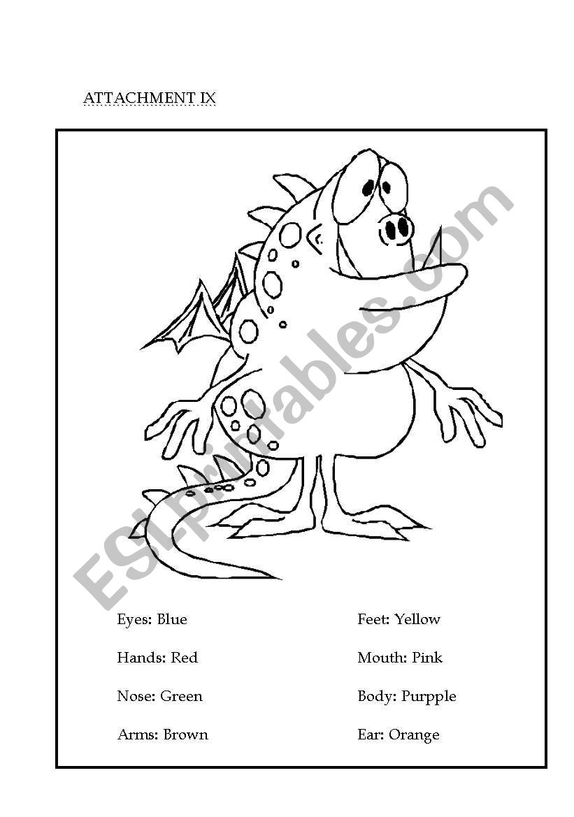 colour the monster worksheet