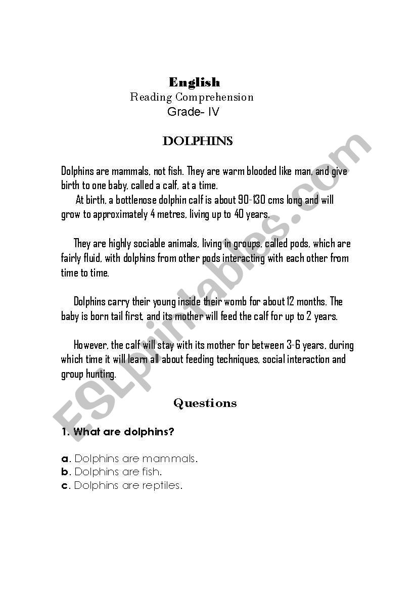 Reading Passage Worksheet worksheet