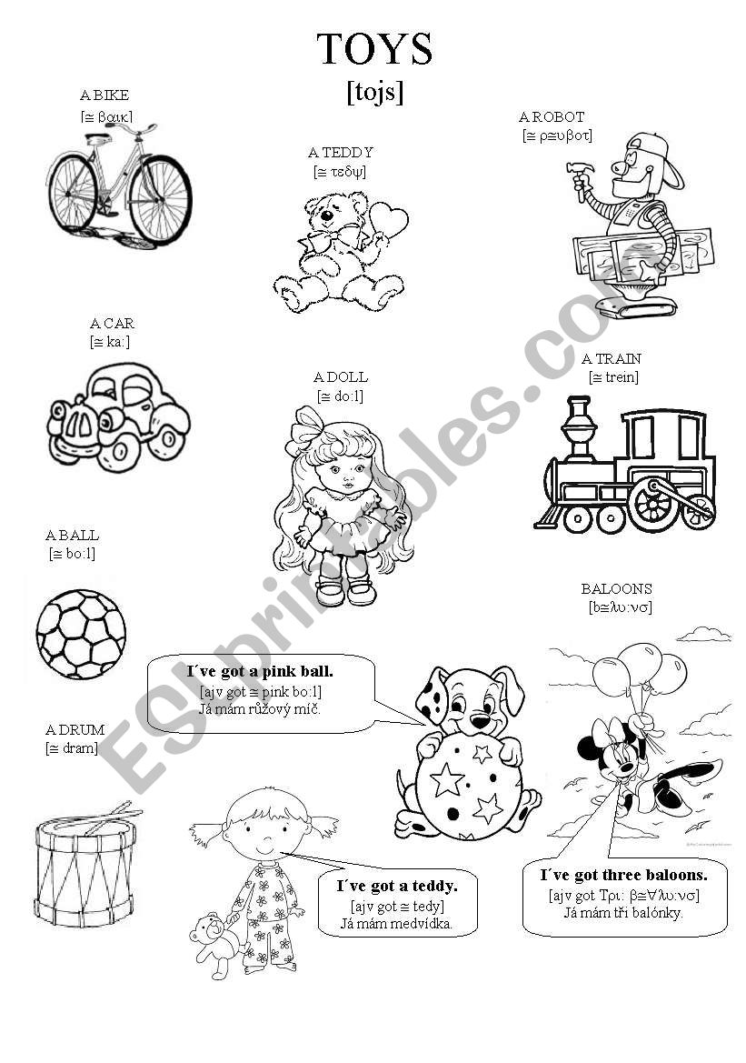Toys - pictionary worksheet