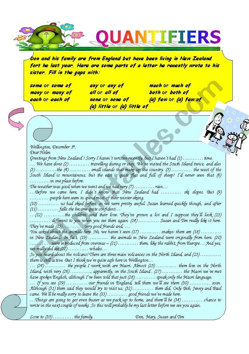 QUANTIFIERS worksheet