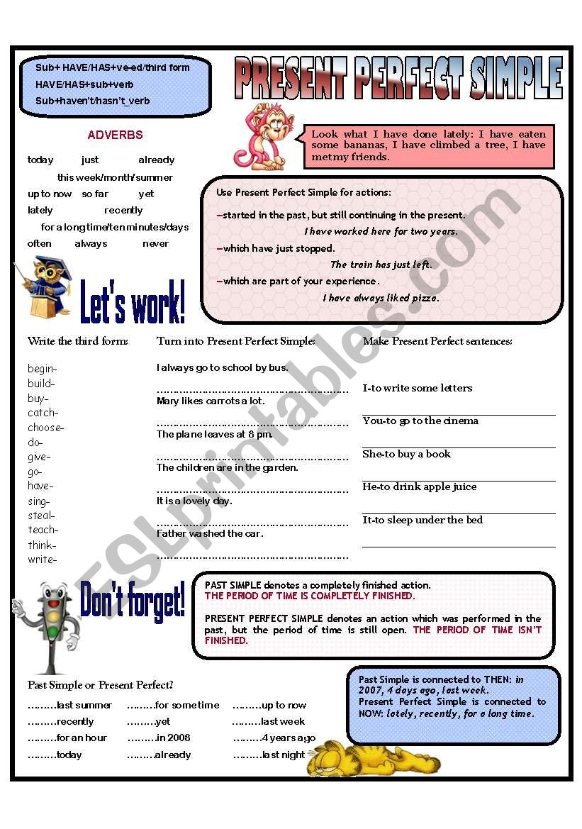 PRESENT PERFECT SIMPLE worksheet