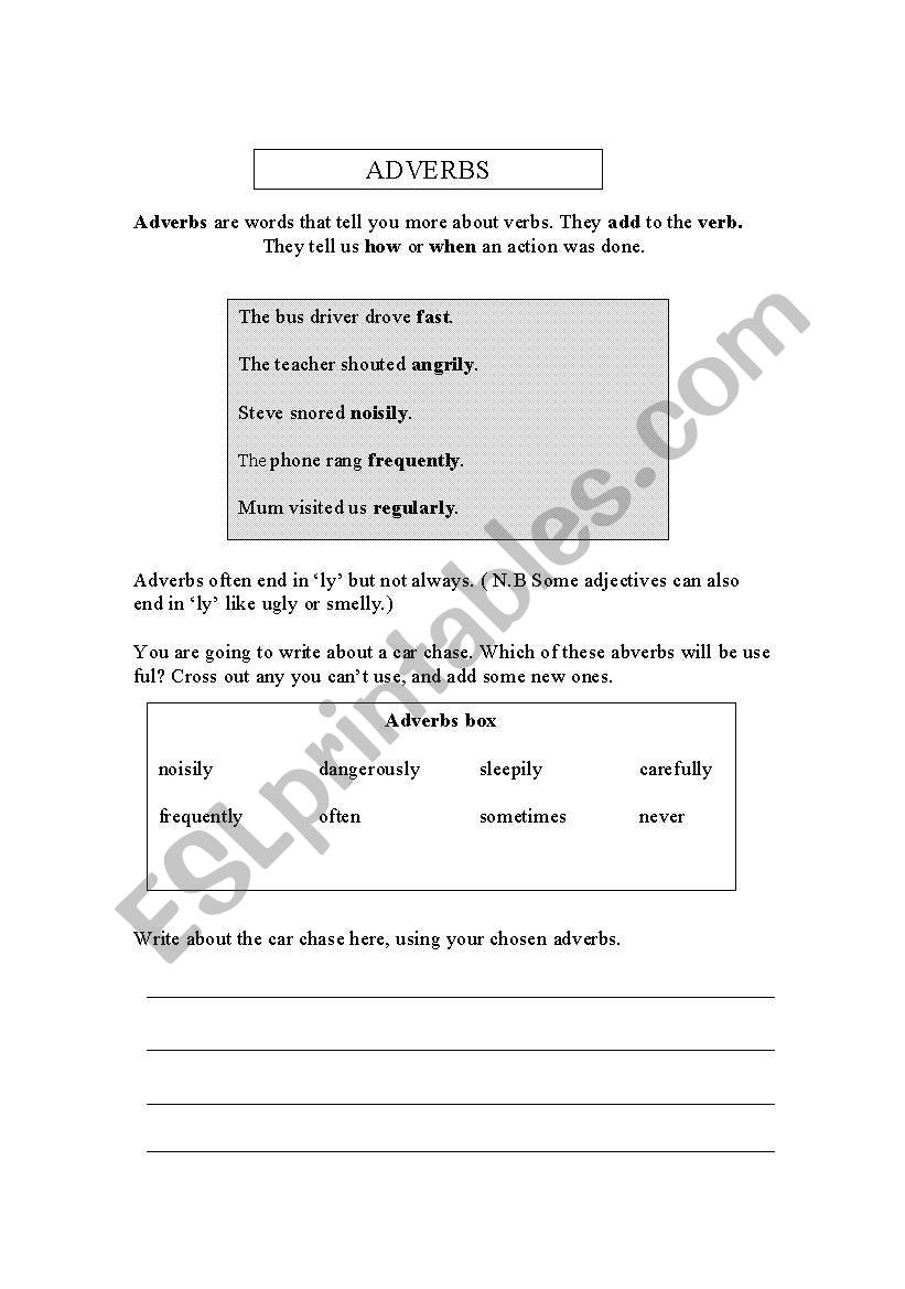 Adverbs worksheet worksheet