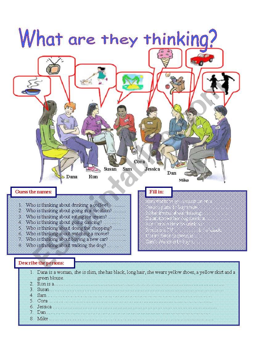 What are they thinking? worksheet