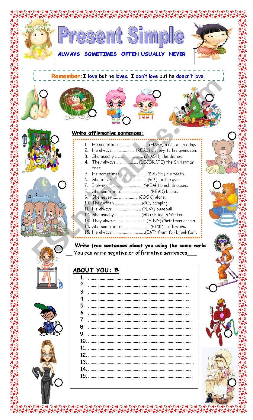 Present Simple Handout worksheet