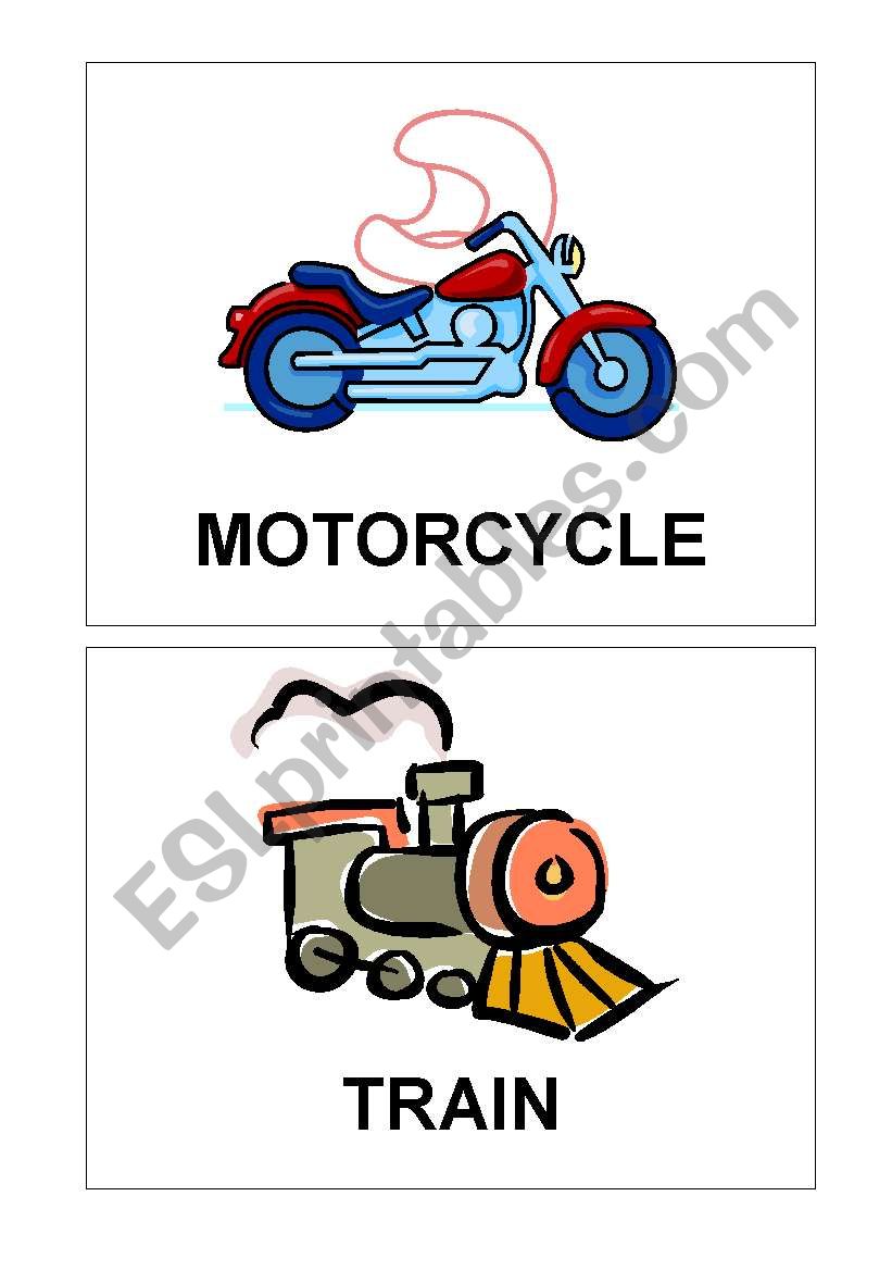 Transport Flashcards worksheet