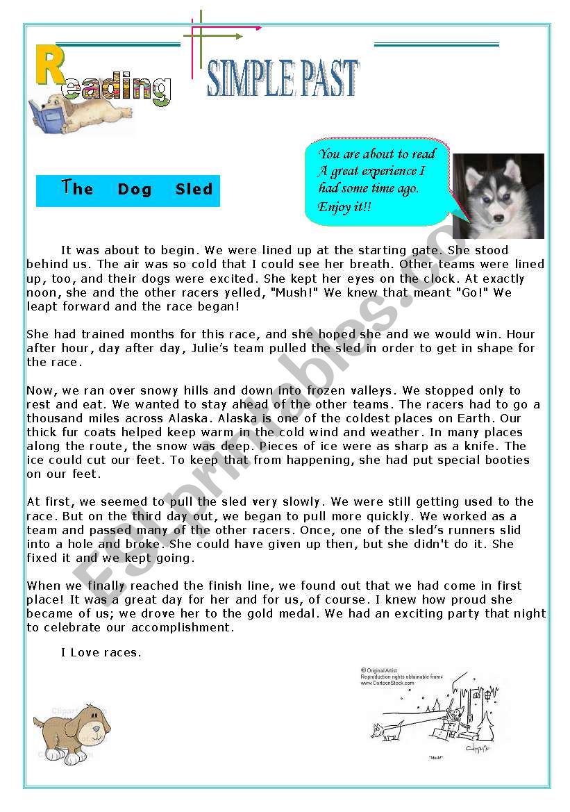 The Dog Sled worksheet