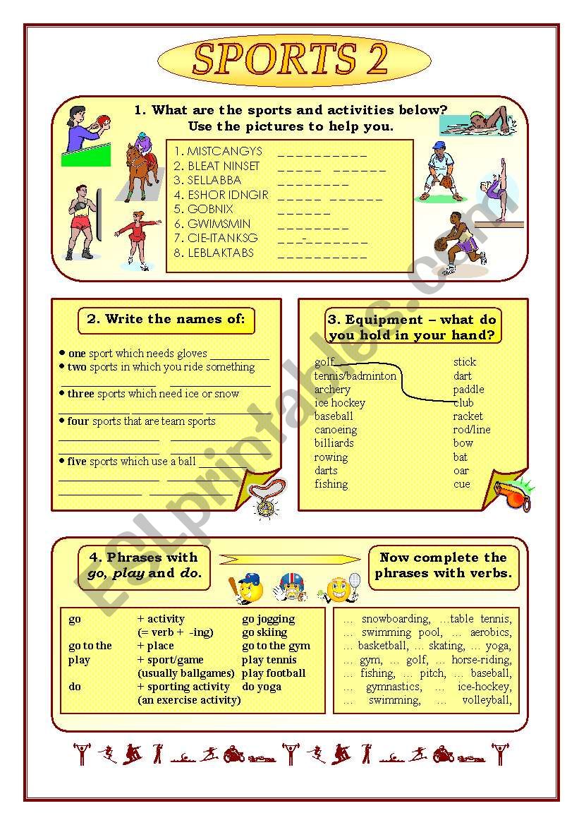 Sports 2/3 (part two) worksheet