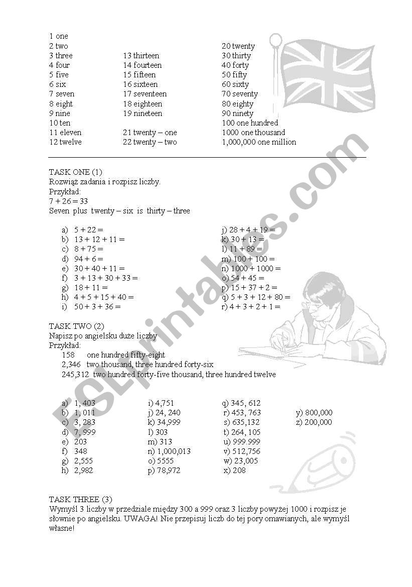 big numbers worksheet