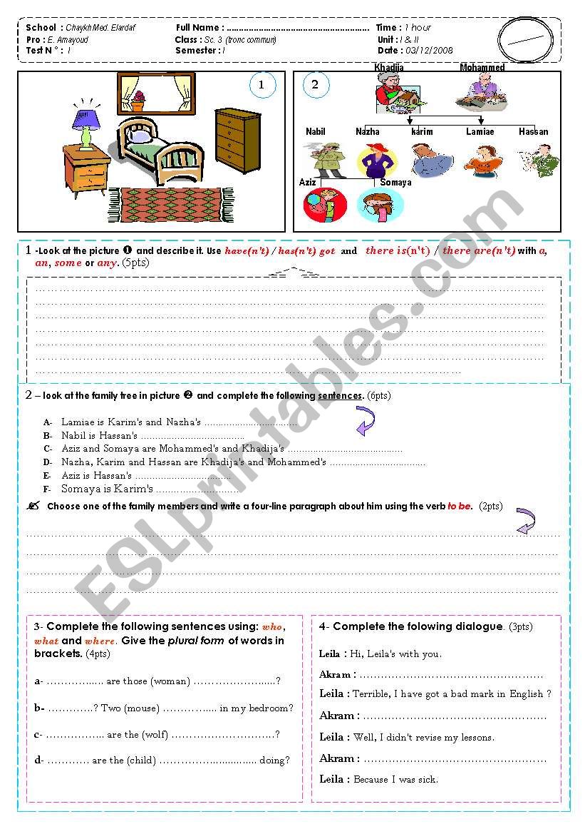 Troc Commun Exam sample worksheet