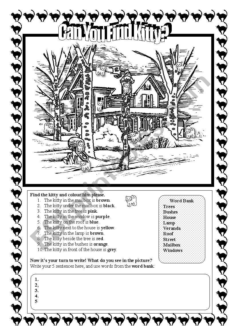 Can You Find Kitty? worksheet