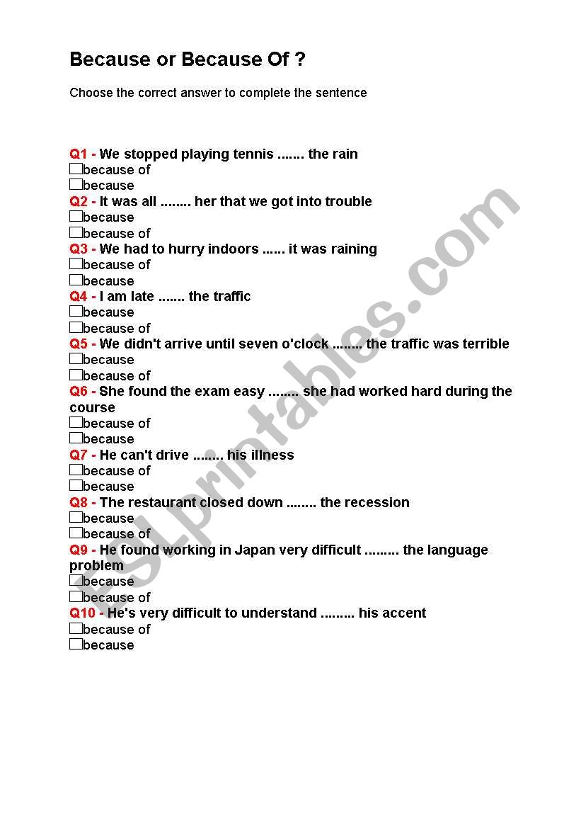 conjunctions worksheet