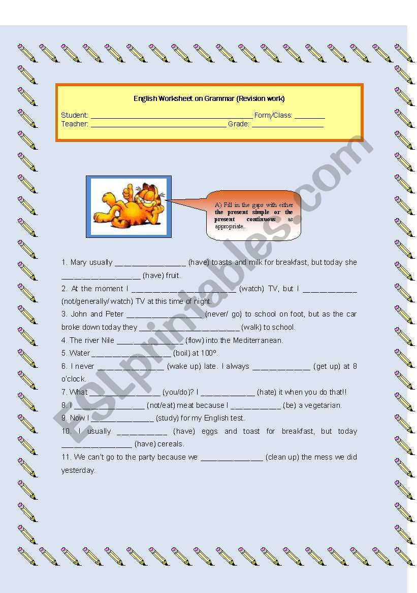 Revison work (present tenses, genitive, comparative and superlative)