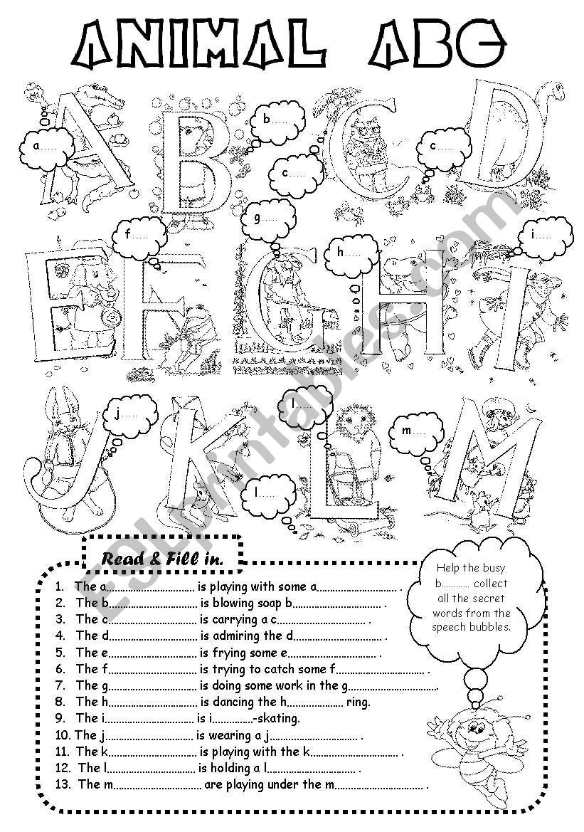 Animal ABC (3 pages) worksheet