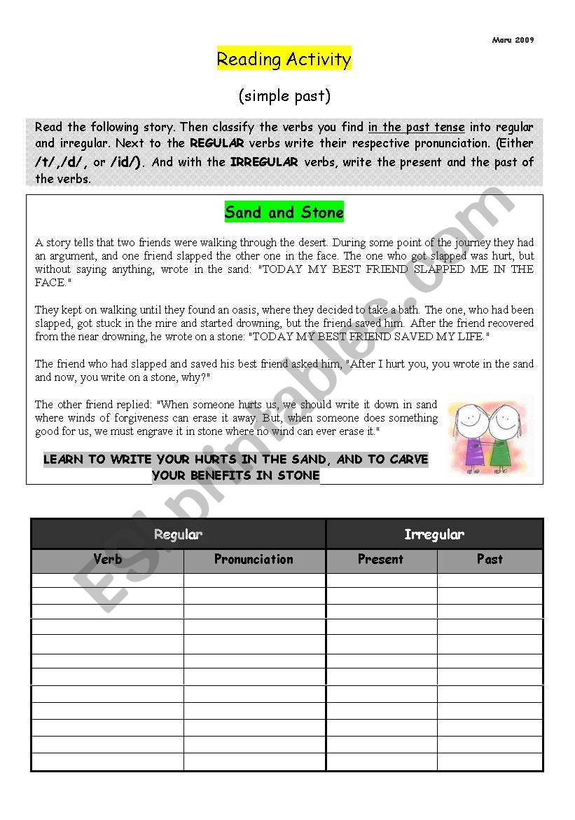 Simple Past Reading Exercise worksheet