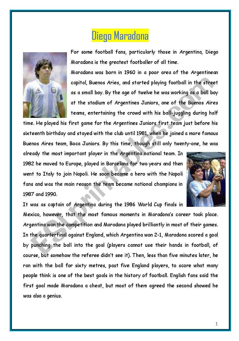 Реферат: Diego Maradona Soccer Superstar Essay Research Paper