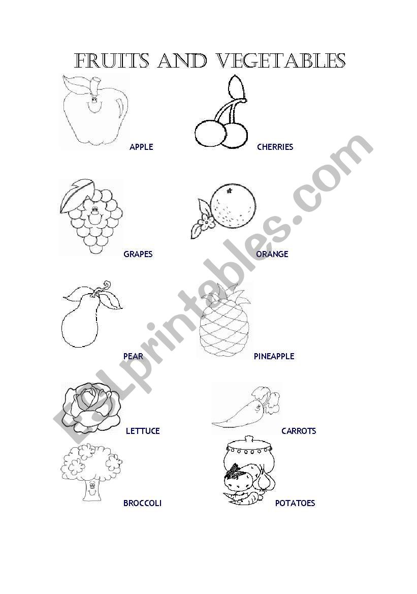 Fruits and Vegetables worksheet