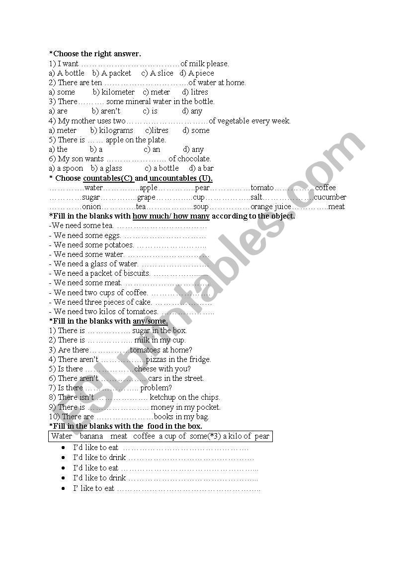 quantifiers worksheet