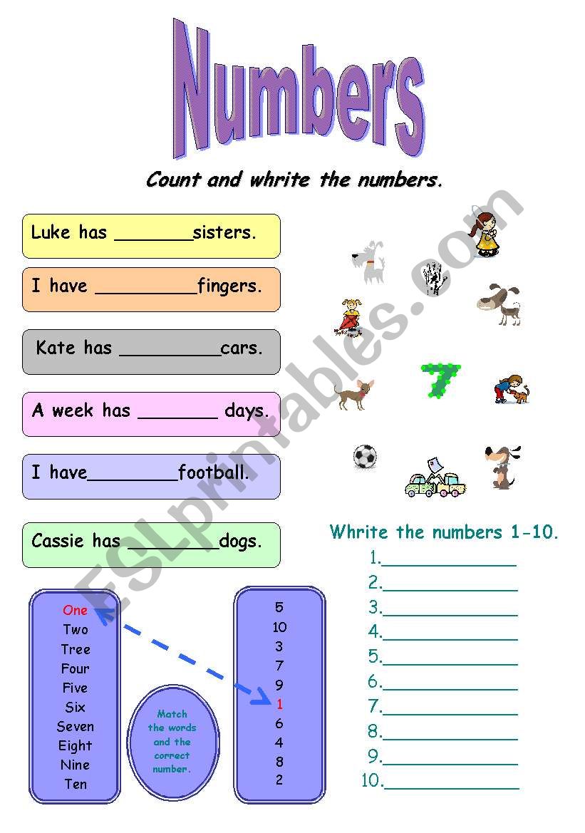 Count and whrite worksheet