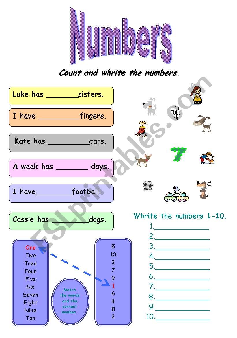 Count and whrite worksheet