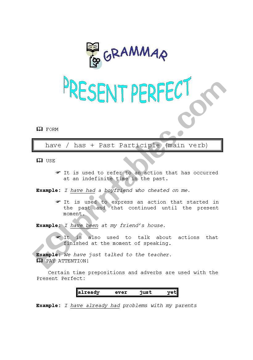 Present Perfect worksheet